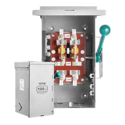 100A Generator Transfer Switch, 24000W Manual Transfer Switch, Heavy Duty Double-Throw Power Transfer Switch 120/240V, Meeting NEMA 3R Standards, for Outdoor, Indoor, and Portable Generator