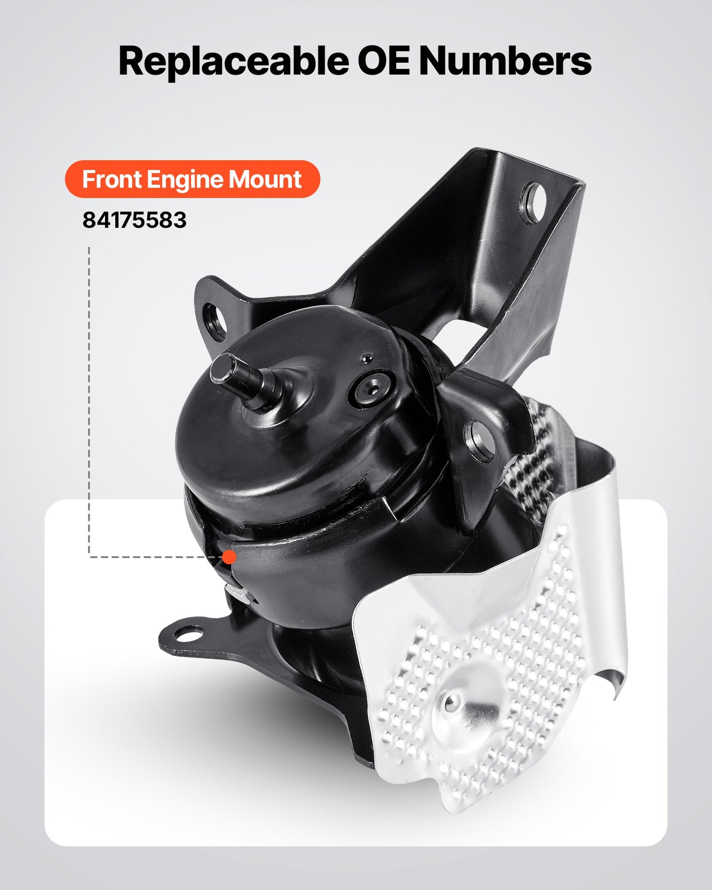 Engine Motor Mount Replacement, Left Front Engine Mount, Universal Compatible with 2014–2018 Chevrolet Silverado 1500 5.3L V8, Secure Support, Heavy-duty Aluminum Construction, Black