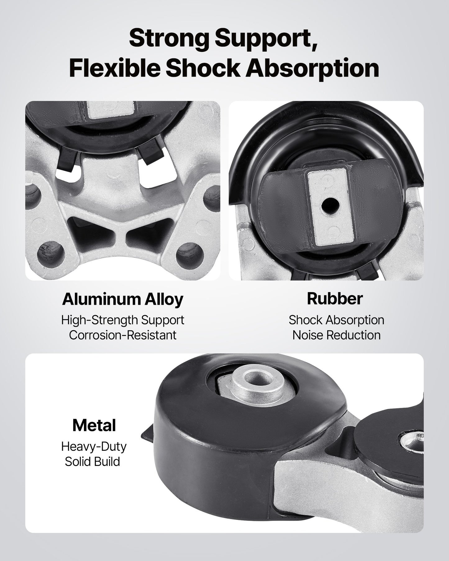 Engine and Transmission Motor Mount Kit Replacement, Set of 3, Compatible with 2007–2014 Ford Edge 3.5L, Replace OE# A5342, A5431, A5605, Secure Support