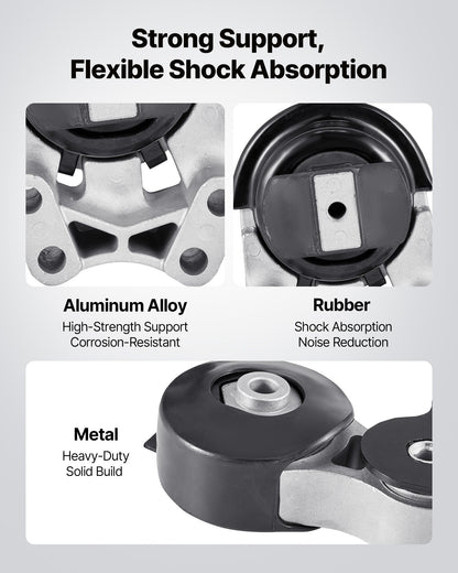 Engine and Transmission Motor Mount Kit Replacement, Set of 3, Compatible with 2007–2014 Ford Edge 3.5L, Replace OE# A5342, A5431, A5605, Secure Support