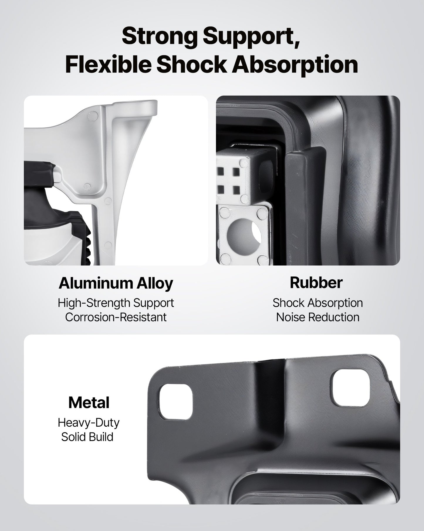 Engine and Transmission Motor Mount Kit Replacement, Set of 3, Compatible with 2013–2019 Ford Escape 2.0L L4, Replace OE# A5612, A5631, A5520, Secure Support