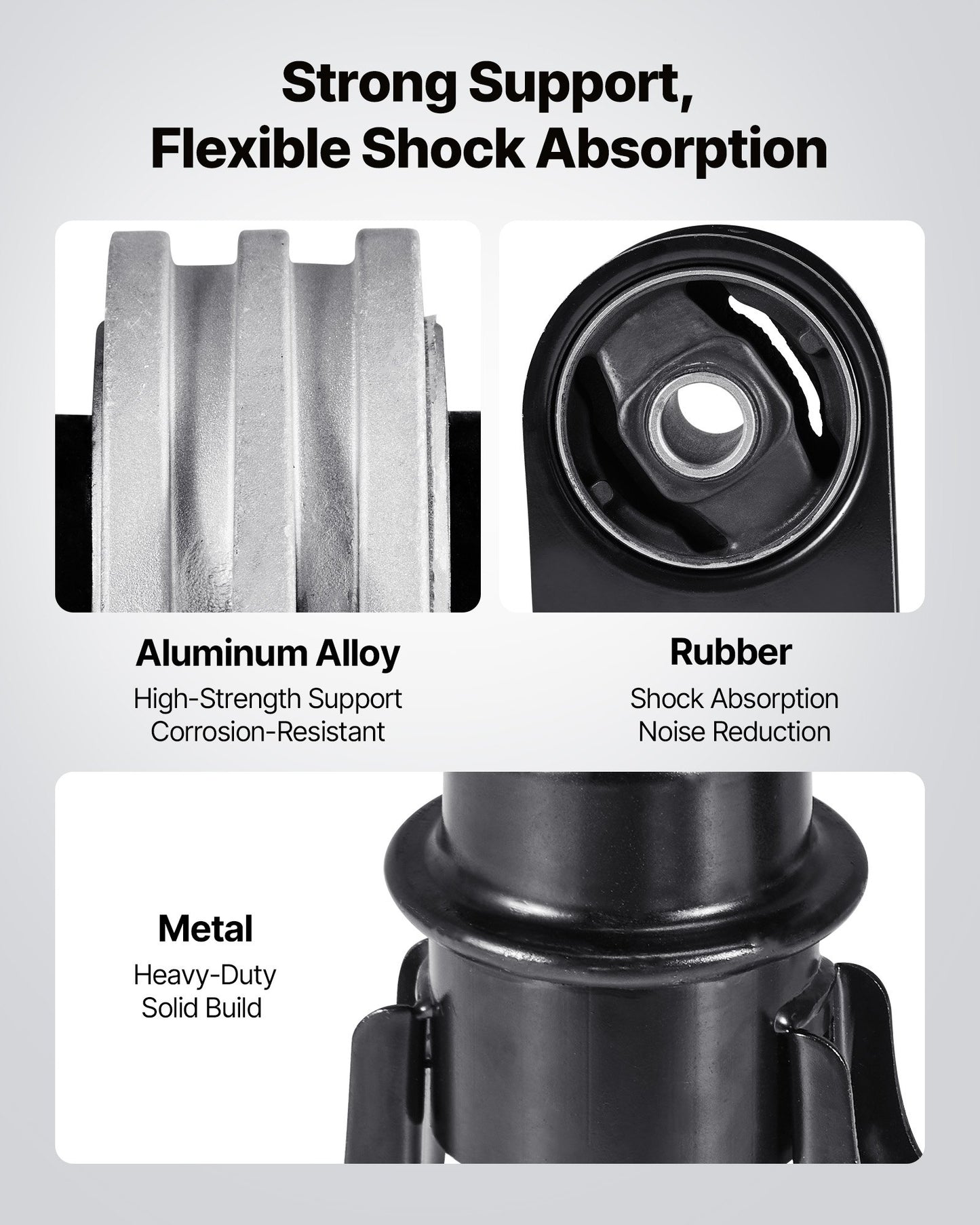 Engine Motor Mount and Transmission Mount Kit Replacement, Set of 4, Compatible with 2009–2012 Ford Escape 2.5L L4, Replace OE# A5446, A5481, A5412, A5441, Secure Support