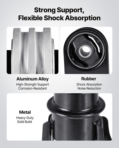 Engine Motor Mount and Transmission Mount Kit Replacement, Set of 4, Compatible with 2009–2012 Ford Escape 2.5L L4, Replace OE# A5446, A5481, A5412, A5441, Secure Support