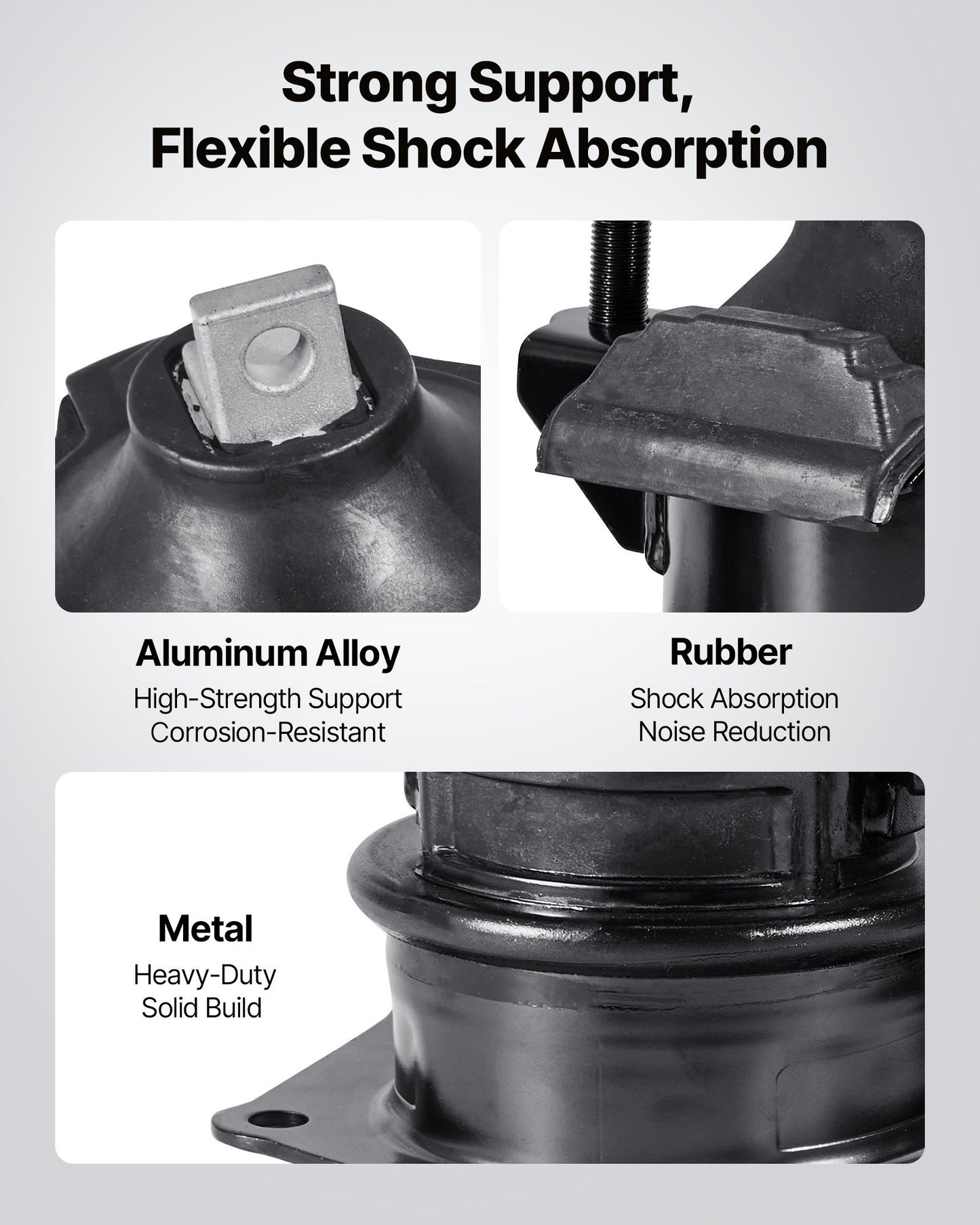Engine Motor Mount and Transmission Mount Kit Replacement, Set of 6, Compatible with 2003–2007 Honda Accord 3.0L V6, Replace OE# A4526HY, A4517, A4527HY, A4524, A4544, A4525, Secure Support