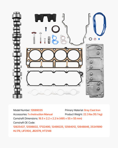 AFM Disabled Kit with Camshaft Lifters, 19-Piece Set, Fit 2007-2013 Chevrolet Avalanche/Suburban 1500/Tahoe, 2007 Silverado 1500 CLASSIC/GMC Sierra 1500 CLASSIC, 5.3L 4.8L Truck/SUV Engines
