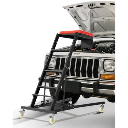Automotive Top Creeper, with Adjustable Height 48" to 76", 400 LBS Capacity High Creeper, 4 Swivel Caster Wheels, Heavy Duty Creeper for Auto Repair and Maintenance