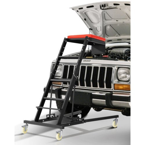 Automotive Top Creeper, with Adjustable Height 48" to 76", 400 LBS Capacity High Creeper, 4 Swivel Caster Wheels, Heavy Duty Creeper for Auto Repair and Maintenance