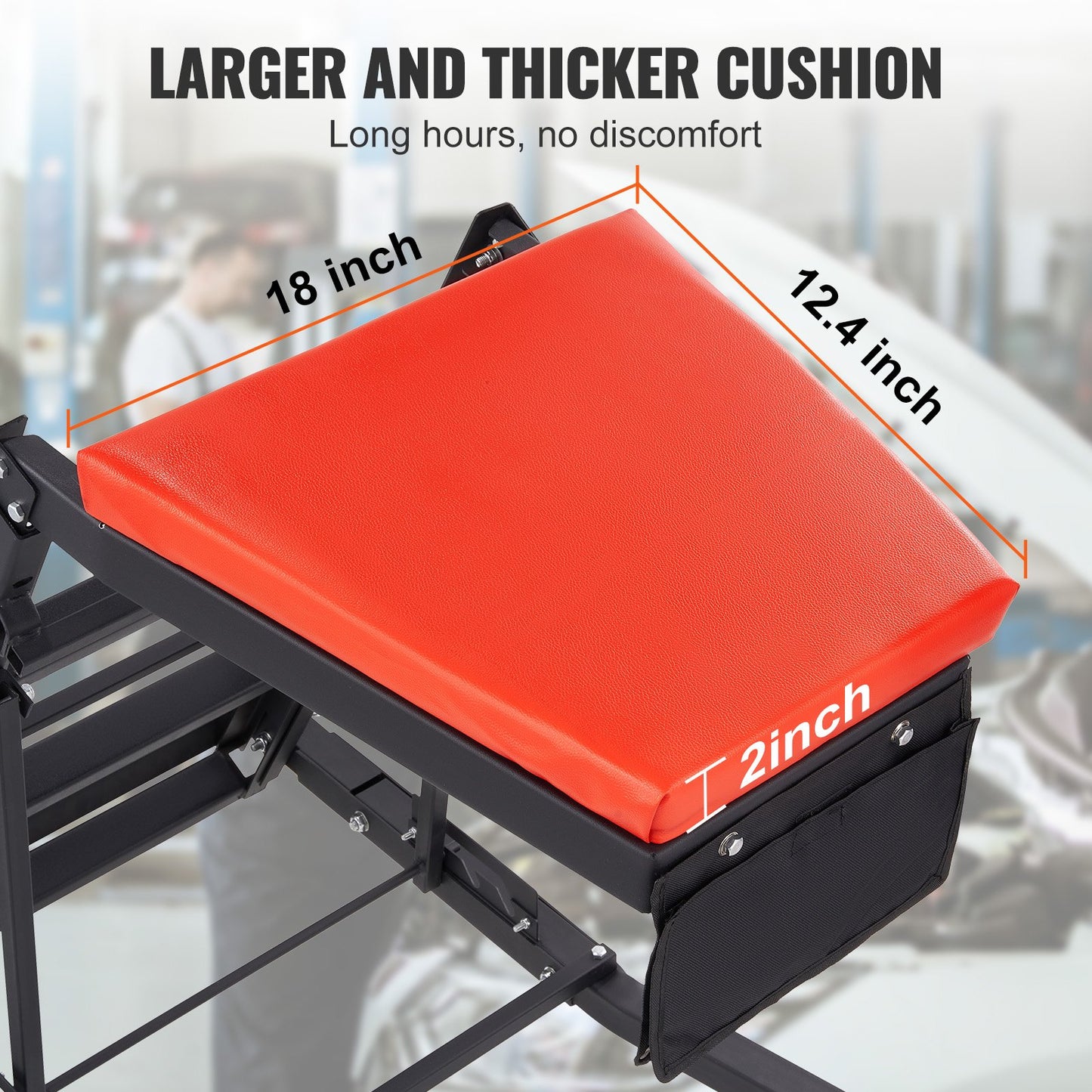 Rollbrett für Autos, Motorrollbrett 42,5"-64,8", 400 Pfund Tragkraft, High-Top-Rollbrett, 4 Schwenkräder, gepolsterter Reifen, faltbares Rollbrett für Heimwerkstätten, Werkstattreparatur-Wartung