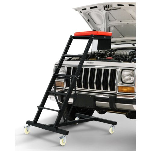 Automotive Top Creeper, with Adjustable Height 49.6" to 75.6", 400 LBS Capacity High Creeper, 4 Swivel Caster Wheels, Heavy Duty Creeper for Auto Repair and Maintenance