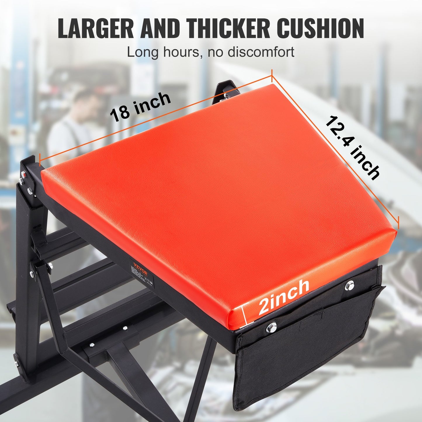 Top Automotive Creeper, Engine Creeper med justerbar höjd 45,7" till 66,3", 400 LBS Capacity High Creeper, 4 svängbara länkhjul, Heavy Duty hopfällbar Creeper för bilreparation och underhåll