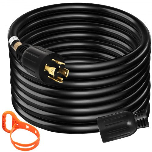 50 FT 30 Amp Generator Extension Cord SJTW 10 AWG 4 Prong, NEMA L14-30P 125/250V Heavy Duty Generator Power Cord with Twist Lock Connector