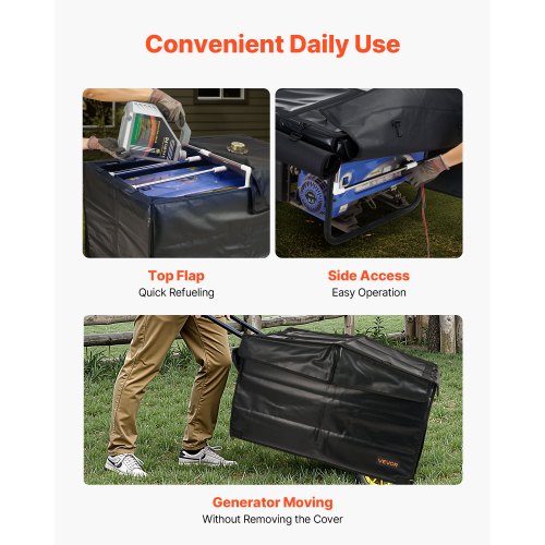 Generator Cover Universal Waterproof Cover 420D For 3500-12000W 34x24x21in