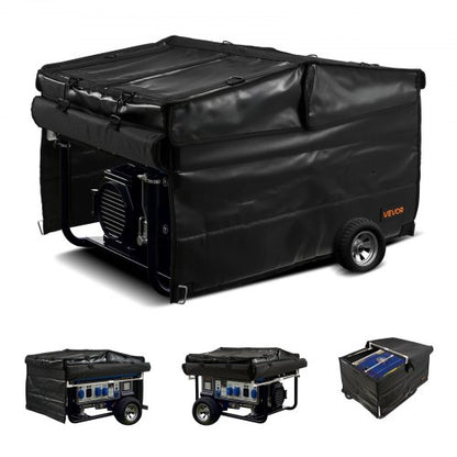 Generator Cover, 34 x 26 x 21 Inch Waterproof Universal Generator Cover for Most Generators 3500-12000 Watt, Portable Generator Running Cover with Heavy Duty Thicken 420D Oxford Fabric, Black