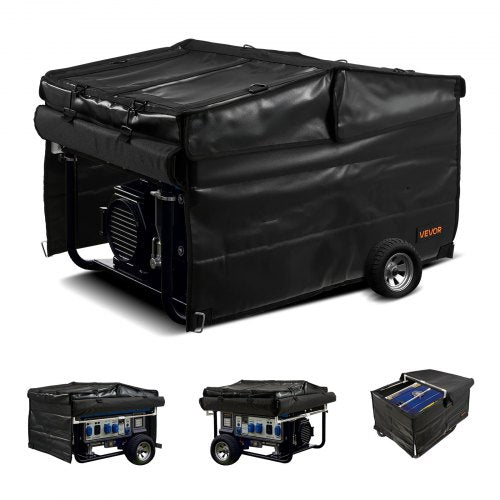 Generator Cover, 34 x 26 x 21 Inch Waterproof Universal Generator Cover for Most Generators 3500-12000 Watt, Portable Generator Running Cover with Heavy Duty Thicken 420D Oxford Fabric, Black