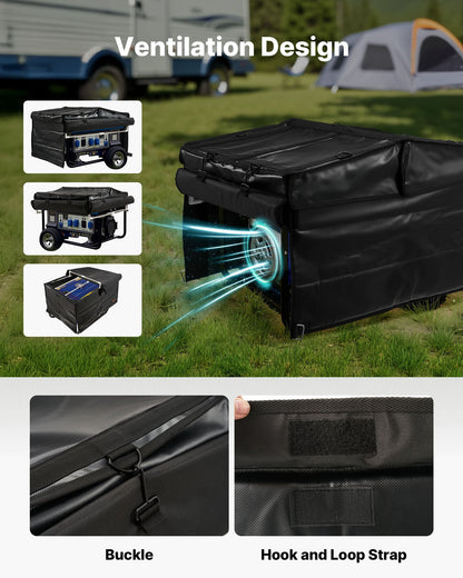 Generator Cover, 34 x 26 x 21 Inch Waterproof Universal Generator Cover for Most Generators 3500-12000 Watt, Portable Generator Running Cover with Heavy Duty Thicken 420D Oxford Fabric, Black