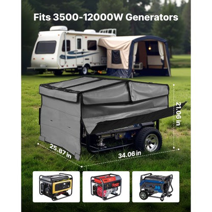 Generatorabdeckung, universelle wasserdichte Abdeckung 420D 34x26x21 Zoll für 3500-12000 W