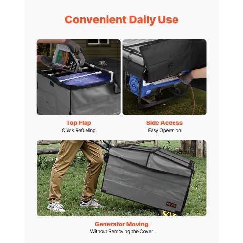 Generatorabdeckung, universelle wasserdichte Abdeckung 420D 34x26x21 Zoll für 3500-12000 W