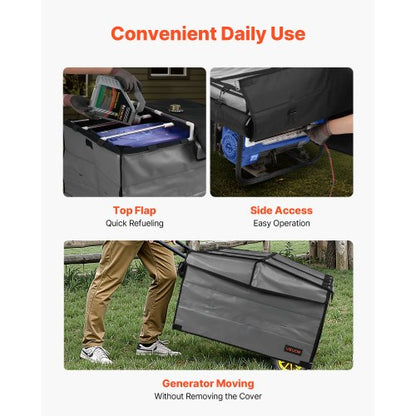 Generatorabdeckung, universelle wasserdichte Abdeckung 420D 34x26x21 Zoll für 3500-12000 W