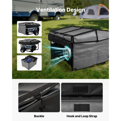Generatorabdeckung, universelle wasserdichte Abdeckung 420D 34x26x21 Zoll für 3500-12000 W