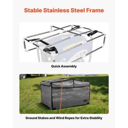 Generatorabdeckung, universelle wasserdichte Abdeckung 420D 34x26x21 Zoll für 3500-12000 W