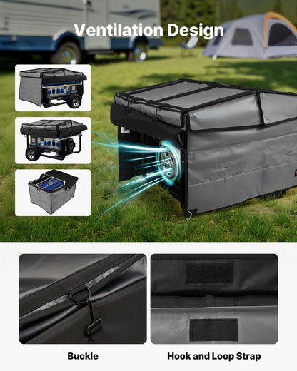 Generator Cover, 34 x 26 x 21 Inch Waterproof Universal Generator Cover for Most Generators 3500-12000 Watt, Portable Generator Running Cover with Heavy Duty Thicken 420D Oxford Fabric, Grey