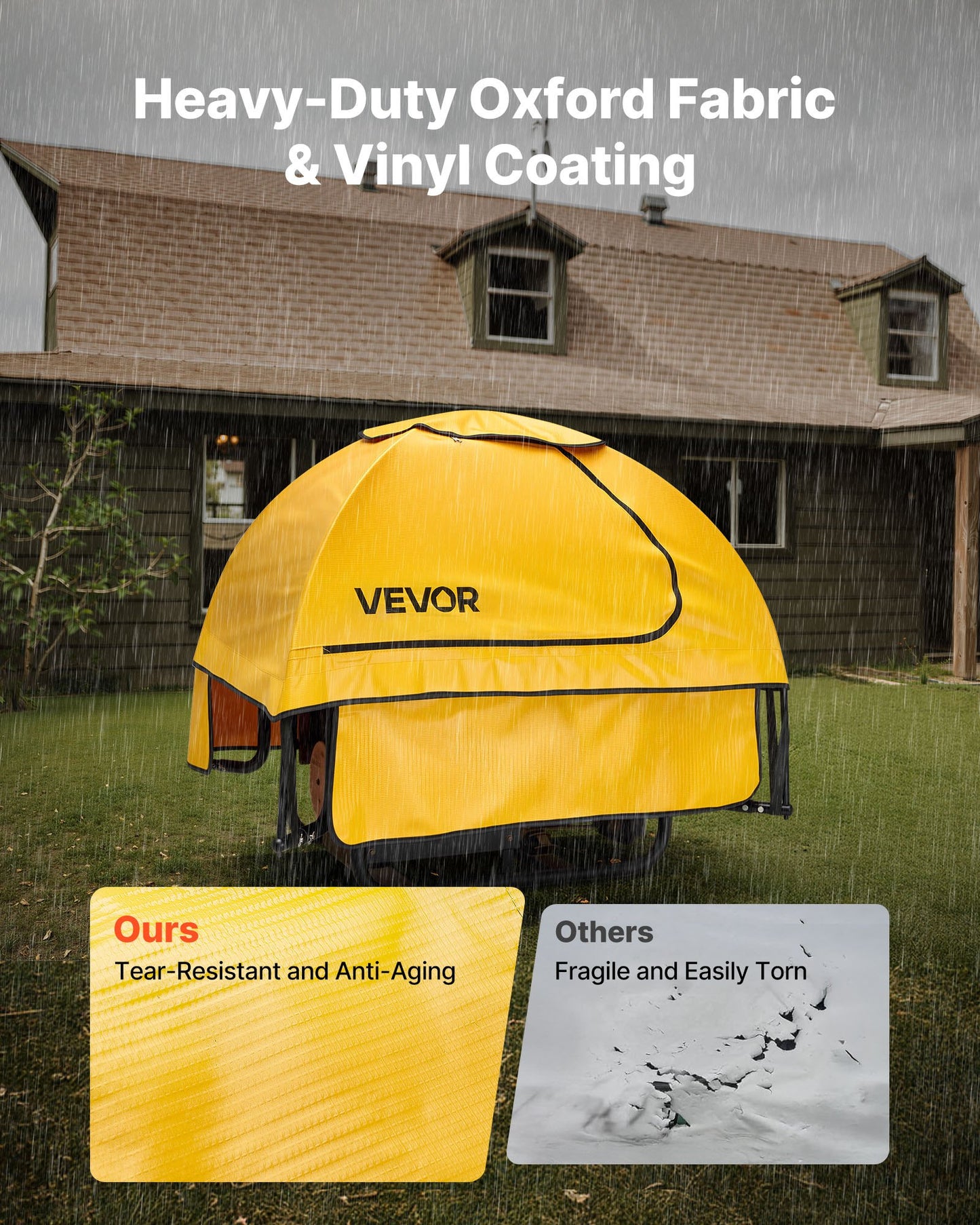Generator Cover, 36 x 26 x 26 Inch Waterproof Universal Generator Cover for Most Generators 70-108 Inch Perimeter, Portable Generator Running Cover with Heavy Duty Thicken Oxford Fabric, Yellow
