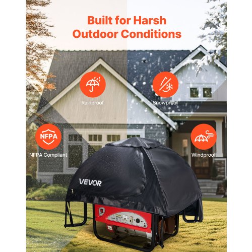 Generator Cover Universal Waterproof Cover 96x66x66 cm For 198-280 cm Black | EU