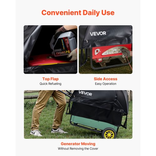 Generator Cover Universal Waterproof Cover 96x66x66 cm For 198-280 cm Black | EU