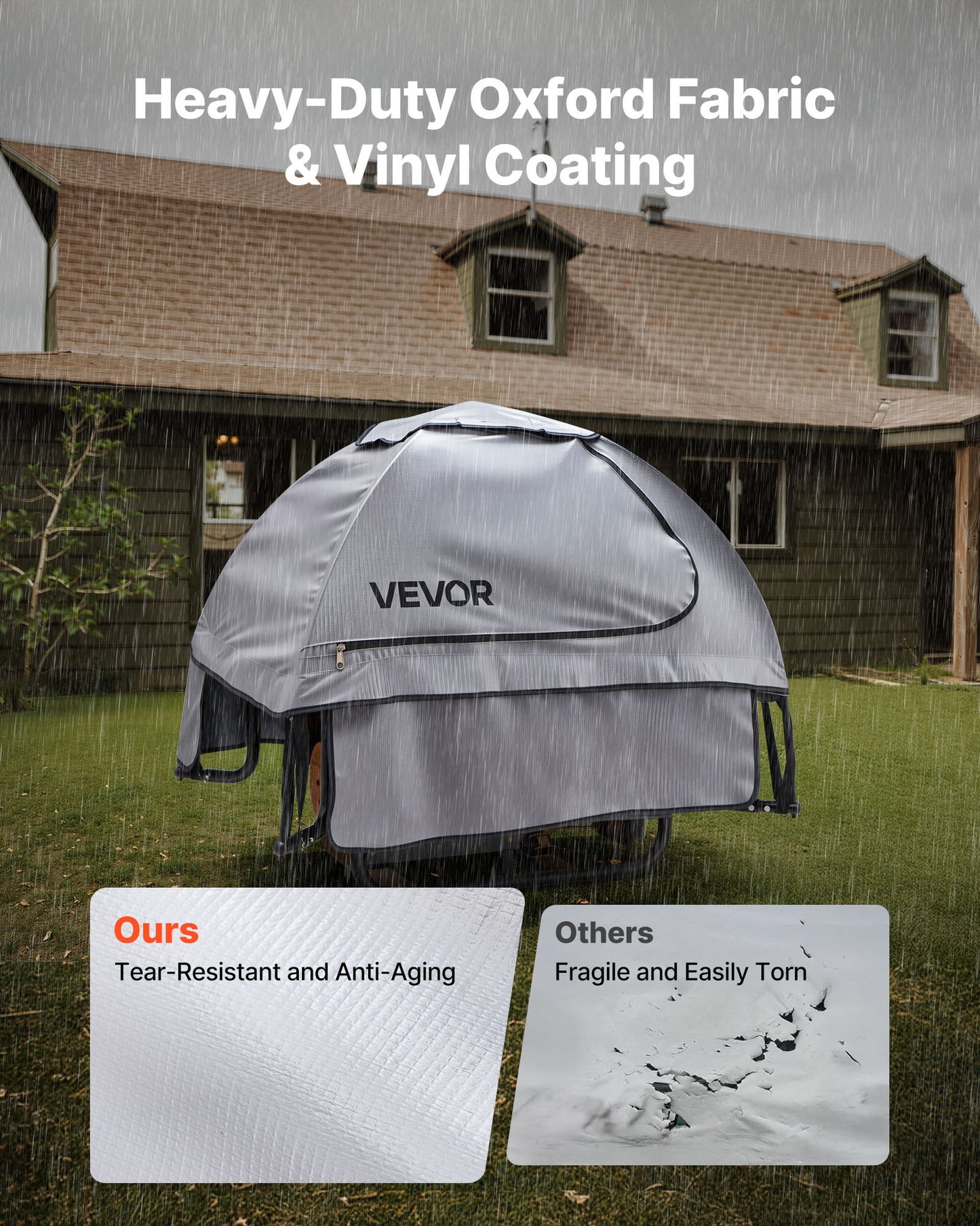 Generator Cover, 36 x 26 x 26 Inch Waterproof Universal Generator Cover for Most Generators 70-108 Inches Perimeter, Portable Generator Running Cover with Heavy Duty Thicken Oxford Fabric, Grey