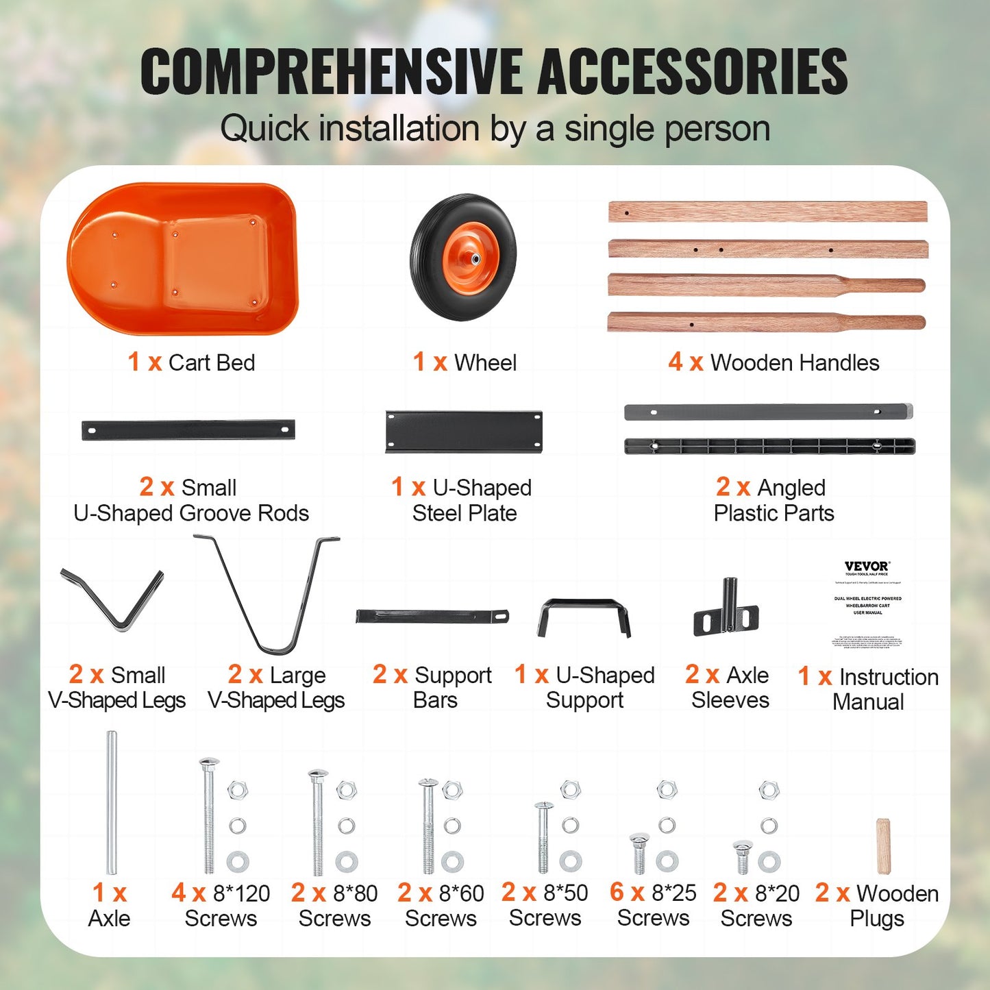 Skottkärra Cart One Wheel 6 Cu Ft Garden Dump Cart 330 lbs Utility Cart