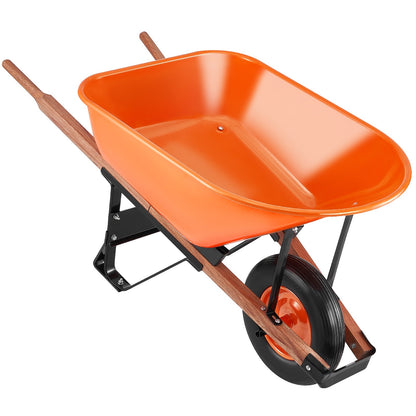 Skottkärra Cart One Wheel 6 Cu Ft Garden Dump Cart 330 lbs Utility Cart