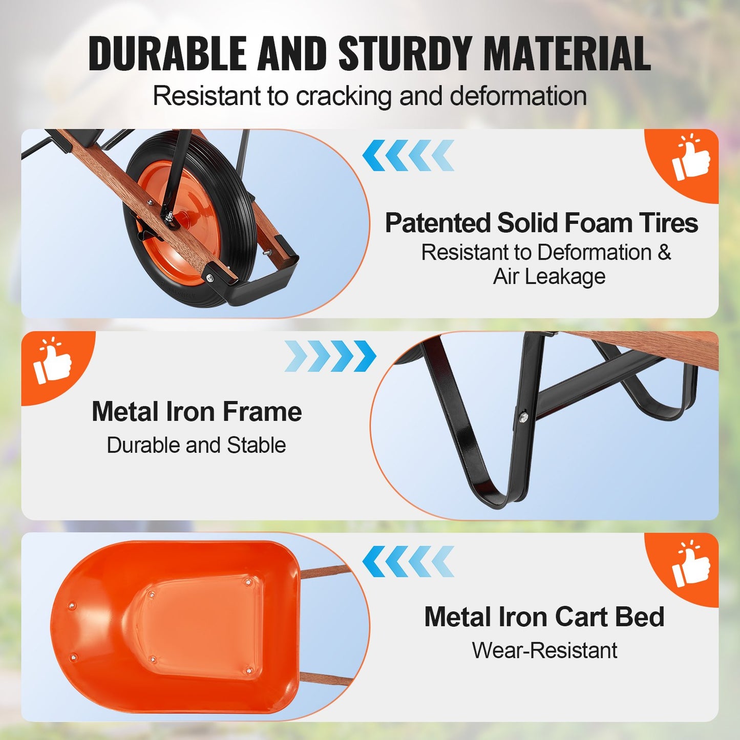 Skottkärra Cart One Wheel Garden Dump Cart 330 lbs Yard Utility Cart