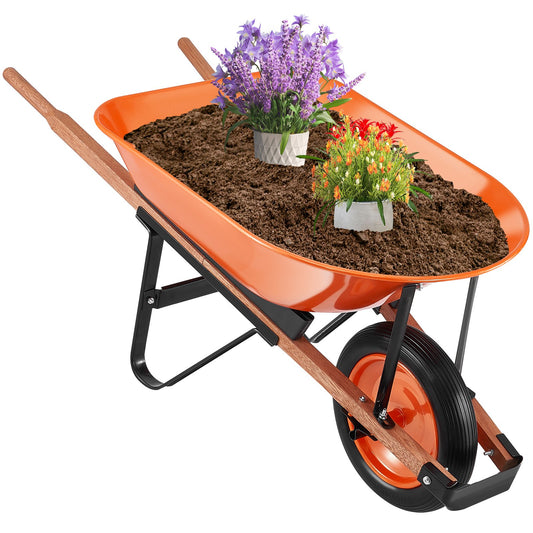 Skottkärra Cart One Wheel Garden Dump Cart 330 lbs Yard Utility Cart
