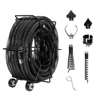 Abschnitts-Abflussreinigungskabel 60 FT x 1-1/5 Zoll und 6 Schneider für 2"-7,9"-Rohre