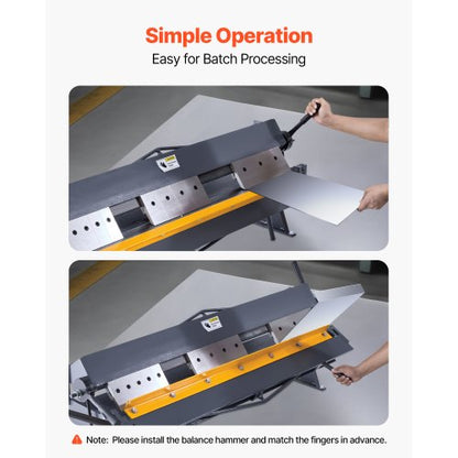 Box- och panbroms, 1270 mm plåtbockningsbroms, 16-gauge kolstålskapacitet, 0-135 graders justerbar, metallbockningsmaskin med 16 fingrar, kraftig aluminiumvikmaskin för exakt bockning |  EU