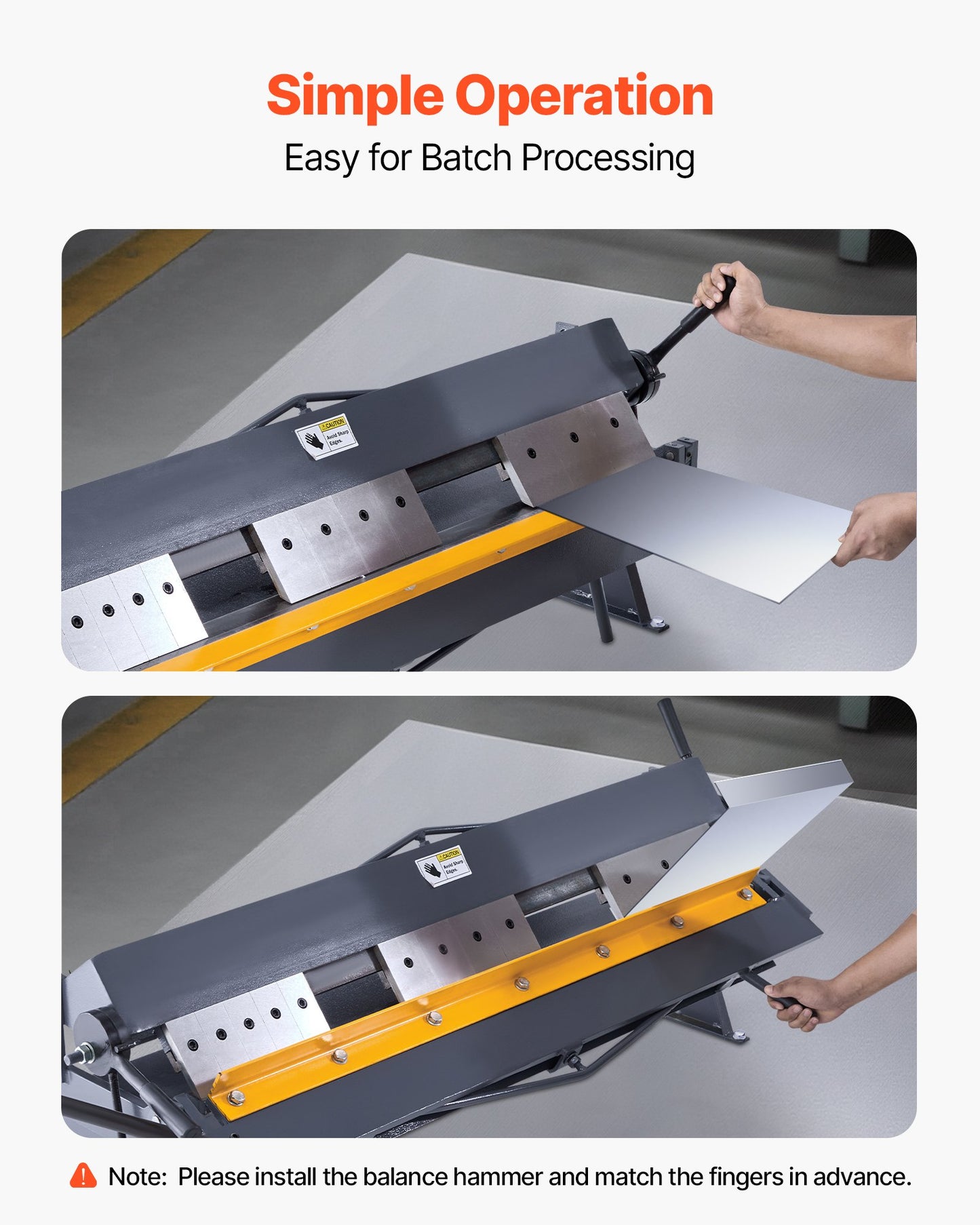 Box and Pan Brake, 50 in Sheet Metal Bending Brake,16-Gauge Mild Steel Capacity, 0-135 Degree Adjustable, Metal Bender Machine with 16 Fingers, Heavy-Duty Aluminum Folder for Precise Bending