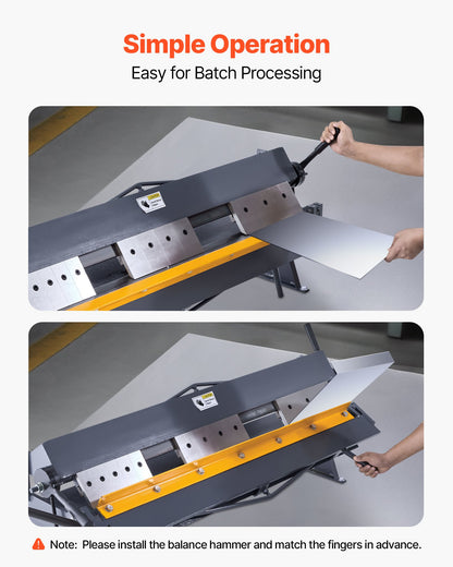 Box and Pan Brake, 50 in Sheet Metal Bending Brake,16-Gauge Mild Steel Capacity, 0-135 Degree Adjustable, Metal Bender Machine with 16 Fingers, Heavy-Duty Aluminum Folder for Precise Bending