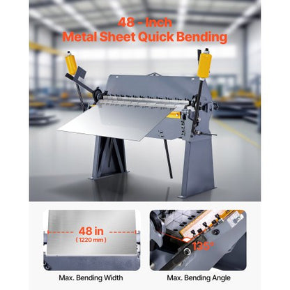 48 inch box and pan brake 0-135° 12 Ga sheet metal bending brake 8 fingers | EU
