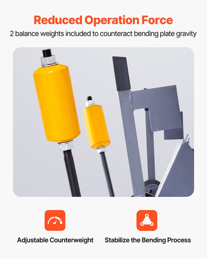 Box and Pan Brake, 48 in Sheet Metal Bending Brake, 12-Gauge Mild Steel Capacity, 0-135 Degree Adjustable, Metal Bender Machine with 8 Fingers, Heavy-Duty Aluminum Folder for Precise Bending