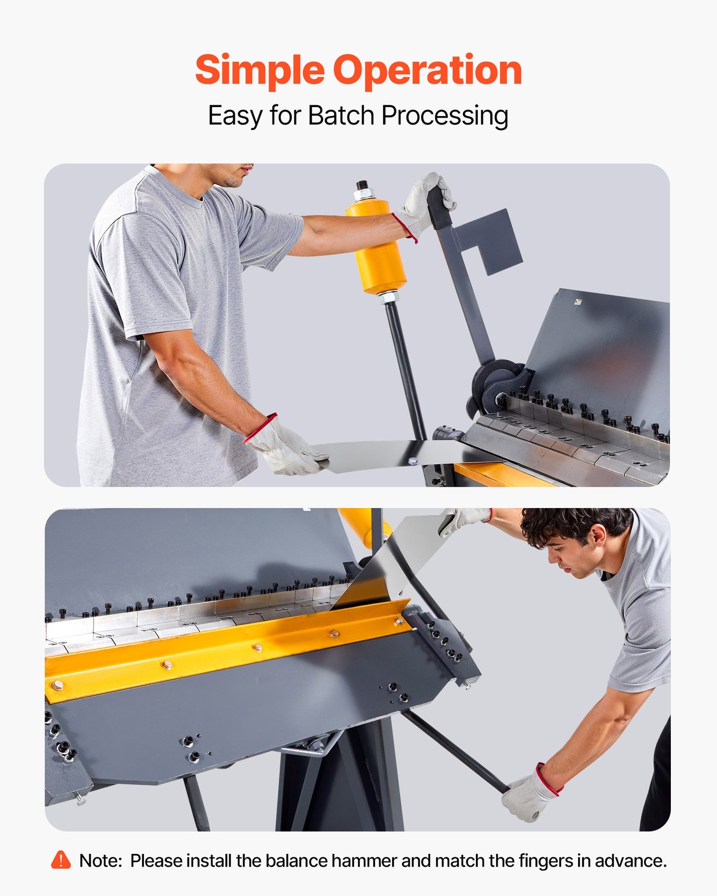 Box and Pan Brake, 48 in Sheet Metal Bending Brake, 12-Gauge Mild Steel Capacity, 0-135 Degree Adjustable, Metal Bender Machine with 8 Fingers, Heavy-Duty Aluminum Folder for Precise Bending