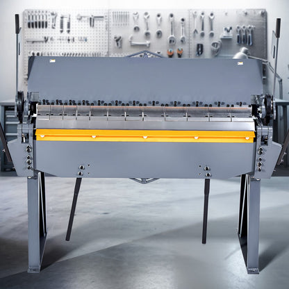 Box and Pan Brake, 48 in Sheet Metal Bending Brake, 12-Gauge Mild Steel Capacity, 0-135 Degree Adjustable, Metal Bender Machine with 8 Fingers, Heavy-Duty Aluminum Folder for Precise Bending