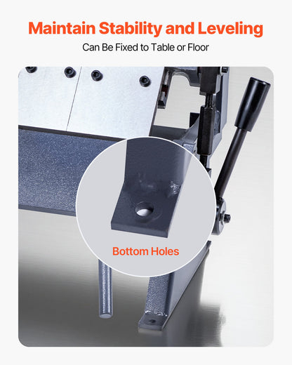 Box and Pan Brake, 12 in Sheet Metal Bending Brake, 20-Gauge Mild Steel Capacity, 0-135 Degree Adjustable, Metal Bender Machine with 5 Fingers, Heavy-Duty Aluminum Folder for Precise Bending