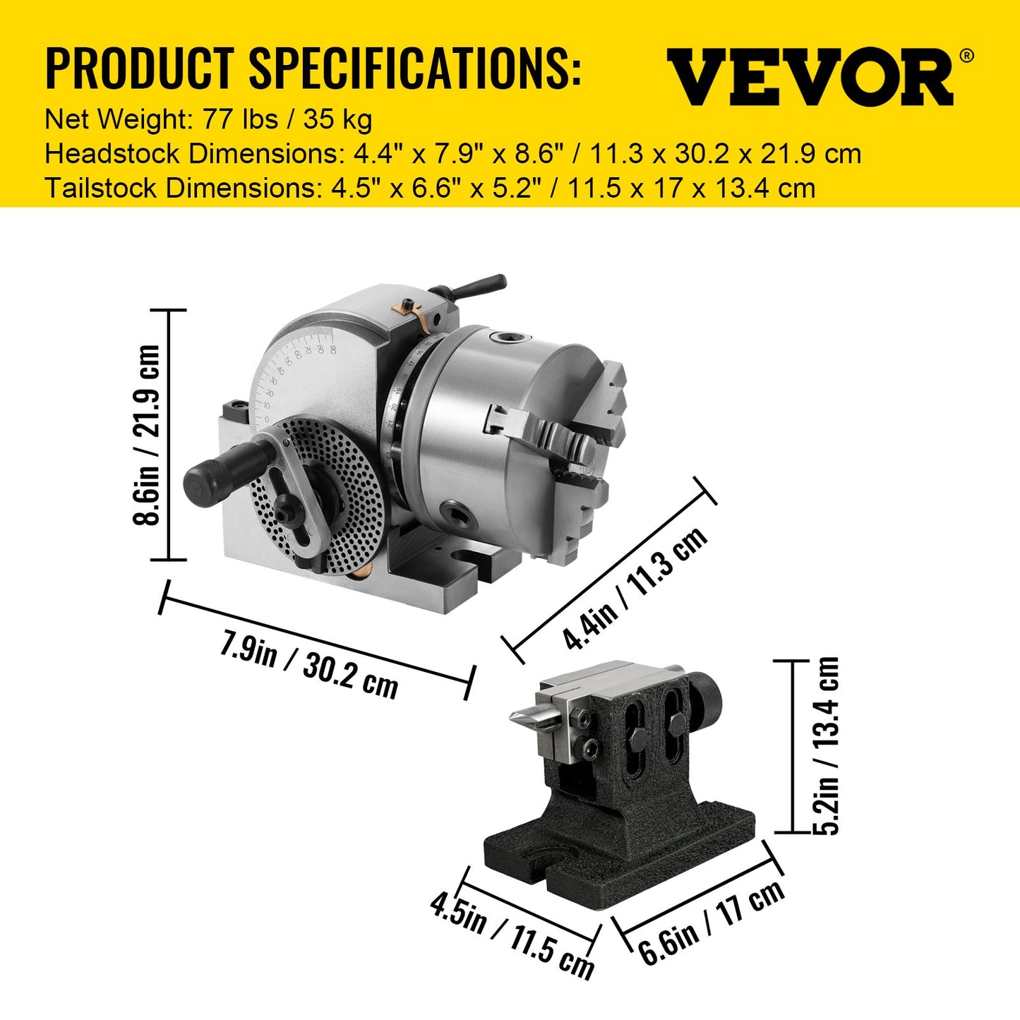 Dividing Head BS-1 Dividing Head Set 6\" 3-jaw Chuck Semi Universal Milling Set with 6\" Chuck+Tailstock+Dividing Plates for Milling Grinding Drilling Machine