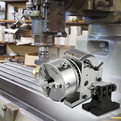 Dividing Head BS-1 Dividing Head Set 6\" 3-jaw Chuck Semi Universal Milling Set with 6\" Chuck+Tailstock+Dividing Plates for Milling Grinding Drilling Machine