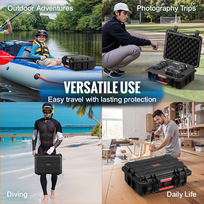 0.56 Cu.ft Weatherproof Hard Case with Handle Clips Padlock Hole PU Foam