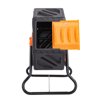 Compost Bin, 18.5-Gal Composting Tumbler, Compact Single Rotating Chamber with Sliding Door and Steel Frame, BPA Free Small Composter Bin Tumbler for Garden, Kitchen, Yard, Outdoor
