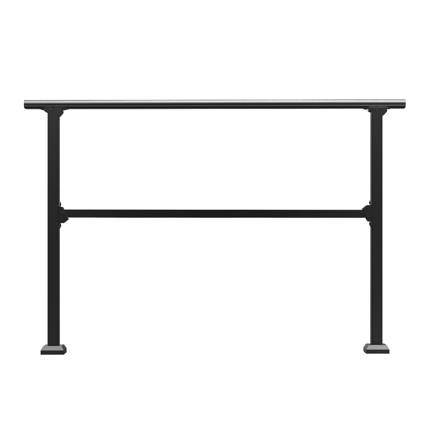 Handrails for Outdoor Steps, 4-5 Step Stair Hand Rail Kit, Transitional Carbon Steel Railings with Installation Kit, Stair Rails for Seniors, Concrete Steps & Porch & Deck, Black Square Tube