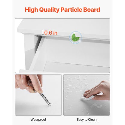 Chest of drawers with 6 drawers in wood, pull-out and anti-tip, white | EU