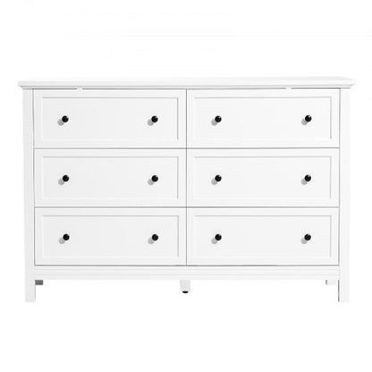 Chest of drawers with 6 drawers in wood, pull-out and anti-tip, white | EU