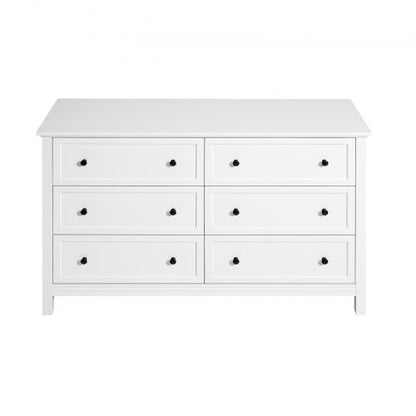 Chest of drawers with 6 drawers in wood, pull-out and anti-tip, white | EU